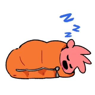 💤 sleeping, cartoon, cute, sleepy, orange, relaxed telegram sticker