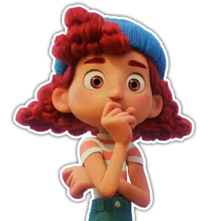 🤔 Giulia Marcovaldo Luca Luca, Giulia Marcovaldo, Disney, Pixar, Cartoon, animiert telegram sticker