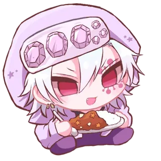 💎 Anime, Chibi, Carino, Personaggio, Mangiare, Cibo telegram sticker