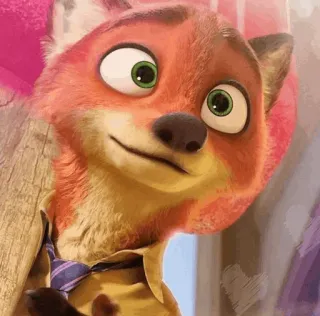 🦊 Nick Wilde Zootopia fuchs, cartoon, lustig, tier, charakter, animiert telegram sticker