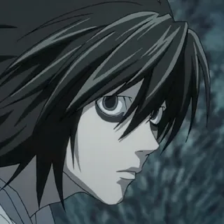🍎 L Lawliet Death Note Anime, Detetive, Death Note, L telegram sticker