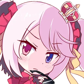 😠 Anime, Mangá, Fofo, Garota, Personagem, Cabelo rosa, Ilustração telegram sticker