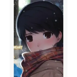 😶 HEART อนิเมะ, มังงะ, ผู้หญิง, ฤดูหนาว, หิมะ, ผ้าพันคอ telegram sticker