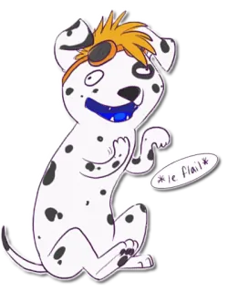 😩 *le flail* собака, мультфильм, далматинец, наклейка, животное telegram sticker