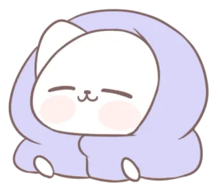 🐱 猫, 卡哇伊, 可爱, 动物, Q版, 卡通, 睡觉, 毯子 telegram sticker
