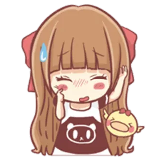 😅 만화, 귀여운, 소녀, 카와이, 애니메이션, 일러스트, 스티커 telegram sticker