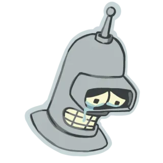 😢 Bender Futurama desenho animado, robô, triste, chorando, Futurama, Bender telegram sticker