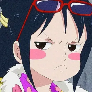 😒 Аниме, Девушка, Мультфильм, Злой, Выражение telegram sticker