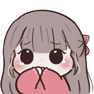 🌙 Cartoon, Schattig, Anime, Meisje, Chibi, Kawaii whatsapp sticker