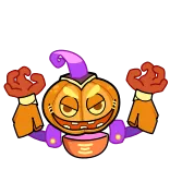 😈 citrouille, halloween, dessin animé, monstre, automne, effrayant telegram sticker