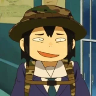 😼 Anime, Personagem, Chapéu, Engraçado, Retrato telegram sticker