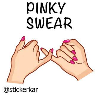 👐 PINKY
SWEAR promessa, amicizia, promessa col mignolo, accordo, mani, rosa telegram sticker