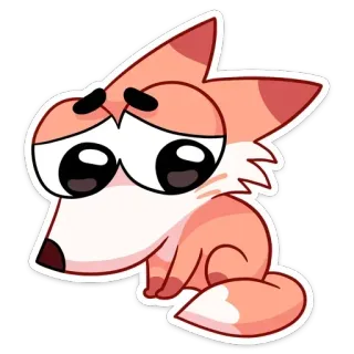 ☹️ fox, cute, animal, cartoon, sticker telegram sticker