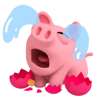 😭 cochon, pleurer, oeuf cassé, animal, dessin animé telegram sticker