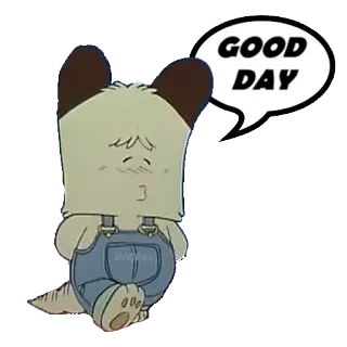 🚶 GOOD DAY Kreskówka, Pies, Uroczy, Pozdrowienie telegram sticker