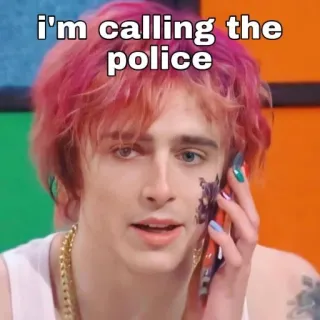 😰 i'm calling the police вызов полиции, полиция, смешной, мем, телефон whatsapp sticker