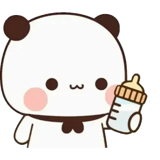 😀 パンダ, 哺乳瓶, かわいい, 動物, 漫画 telegram sticker