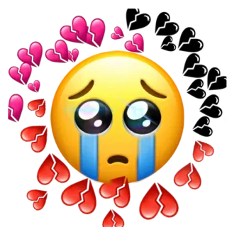 😭 이모지, 슬픔, 상심, 울음, 감정적 whatsapp sticker