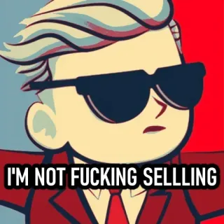 🔥 I'M NOT FUCKING SELLING Meme, Aktien, Finanzen, Trading, Stonks, Investieren telegram sticker