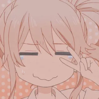 🤍 Anime, Ragazza, Segno di pace, Cartone animato, Carino telegram sticker
