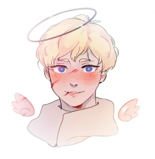 😊 angel, wings, halo, blonde, anime, cartoon, cute telegram sticker