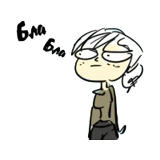 😶 бла бла cartoon, character, blah blah, nonsense, talking telegram sticker