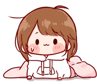 😥 Chibi, Carino, Anime, Cartone animato, Kawaii, Ragazza, Felpa con cappuccio telegram sticker