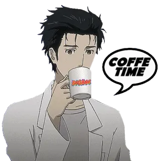 ☕️ COFFE TIME café, anime, bebida, hora do café, homem telegram sticker