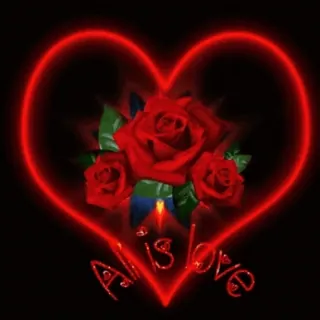 🎈 All is love coeur, rose, amour, romantique, saint valentin, brillant, rouge telegram sticker