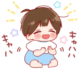 🎭 キャー fofo, bebê, brilho, anime, alegre whatsapp sticker