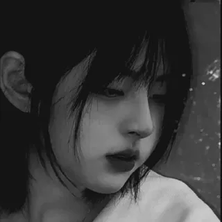 🤍 女性, 女の子, ポートレート, 白黒, 人物, 顔 telegram sticker