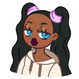 🙄 kartun, gadis, wanita, karakter, stiker whatsapp sticker