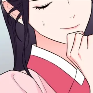🖤 mulher coreana, elegante, anime, sorriso, desenho animado whatsapp sticker