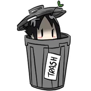 🙅‍♂️ TRASH мусор, отходы, бак, хлам, мусор, милый, мультфильм telegram sticker