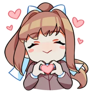 🥰 Monika Doki Doki Literature Club! Anime, Kawaii, Amour, Coeur, Doki Doki Literature Club, Monika telegram sticker