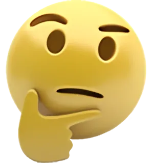 🤔 thinking, emoji, pondering, doubt, question telegram sticker