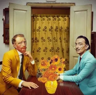 👂 Vincent van Gogh, Salvador Dalí Gemälde, Kunst, Porträt, Sonnenblumen, Künstler telegram sticker