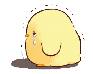 😒 buồn, gà con, khóc, chim, vàng, nước mắt, kawaii telegram sticker