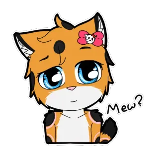 ❓ Mew? Katze, Tier, süß, kawaii, Kätzchen, Miau, Aufkleber telegram sticker
