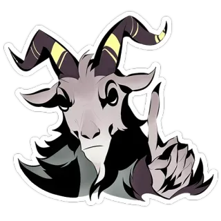 ☝️ capra, dito medio, offensivo, animale, cartone animato telegram sticker