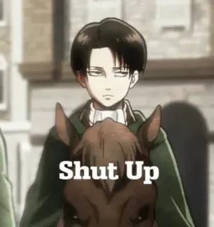 🤫 Levi Attack on Titan Shut Up anime, attack on titan, levi, shut up, character telegram sticker