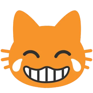 😹 kot, emoji, śmiech, płacz, radość, szczęśliwy, pomarańczowy telegram sticker