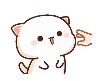 🥰 carino, gatto, mano, anime telegram sticker