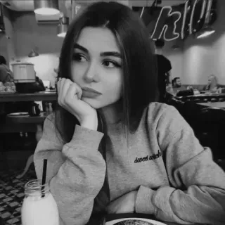 🖤 sweet wish portrait, woman, girl, restaurant, cafe telegram sticker