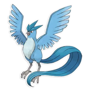 ❄ Articuno Pokemon 宝可梦, 急冻鸟, 冰, 飞行, 传说 whatsapp sticker
