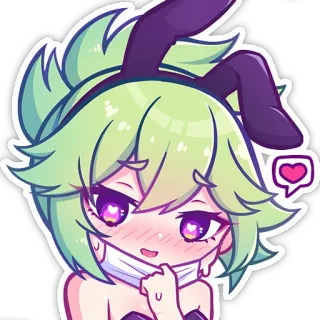 😍 Аниме, Стикер, Мультфильм, Девушка-кролик, Каваий telegram sticker