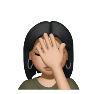 👺 이모지, 얼굴감싸기, 여자, 실망, 좌절 telegram sticker
