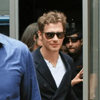 🥨 Klaus Mikaelson The Vampire Diaries actor, man, sunglasses, curly hair, celebrity, The Originals telegram sticker