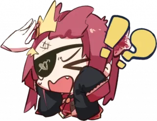 😤 Anime, Dessin animé, Pirate, Salut, Exclamation, Question telegram sticker