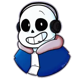 🎧 Sans Undertale Санс, Undertale, скелет, видеоигра, персонаж telegram sticker